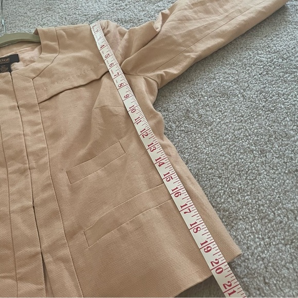 Victor Alfaro Linen Blend Collarless Blazer – Size 10P – Nude Beige Peach Tone - Picture 4 of 6